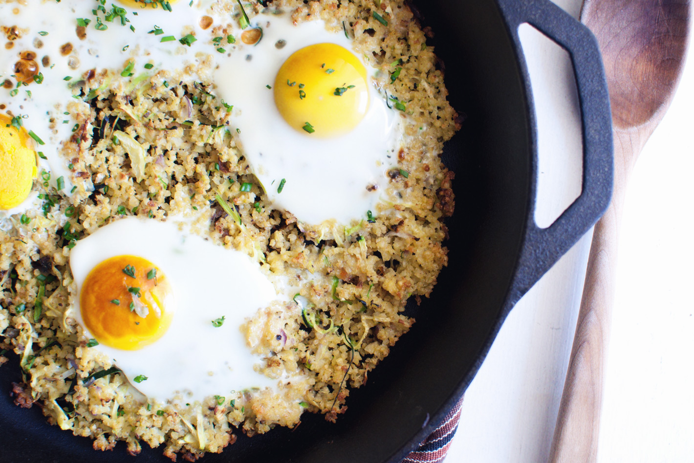 Crispy Millet Hash Browns with Sunny-Side Eggs