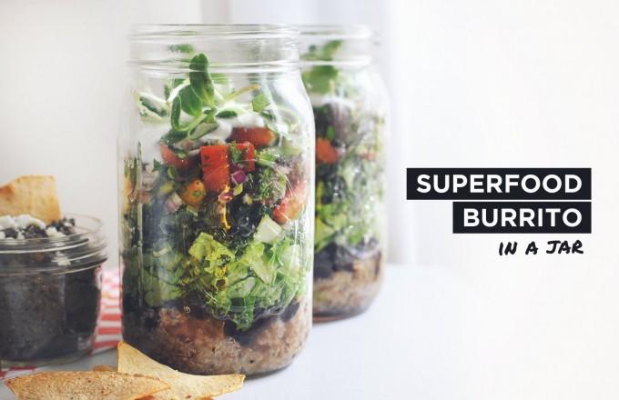 Healthy Superbowl Recipe: Superfood Burrito  (in a jar)