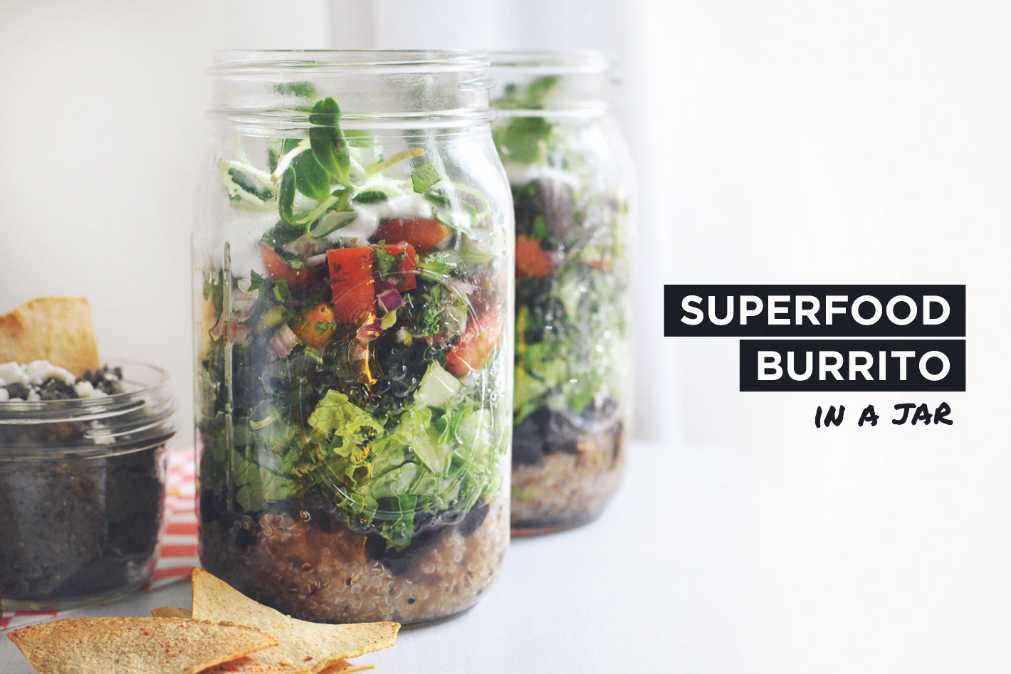 Healthy Superbowl Recipe - Superfood Burrito in a Jar