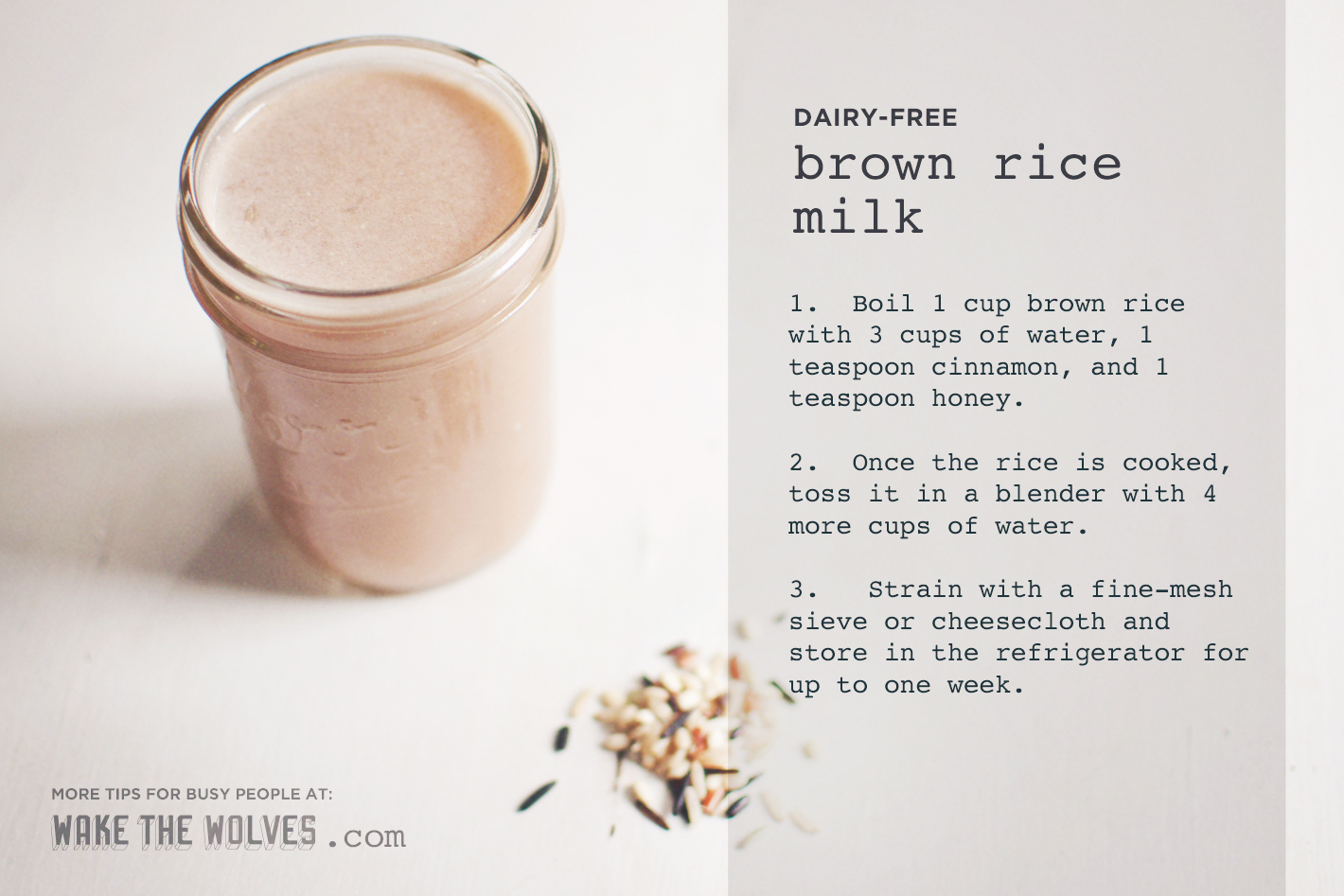 How to make (brown) rice milk